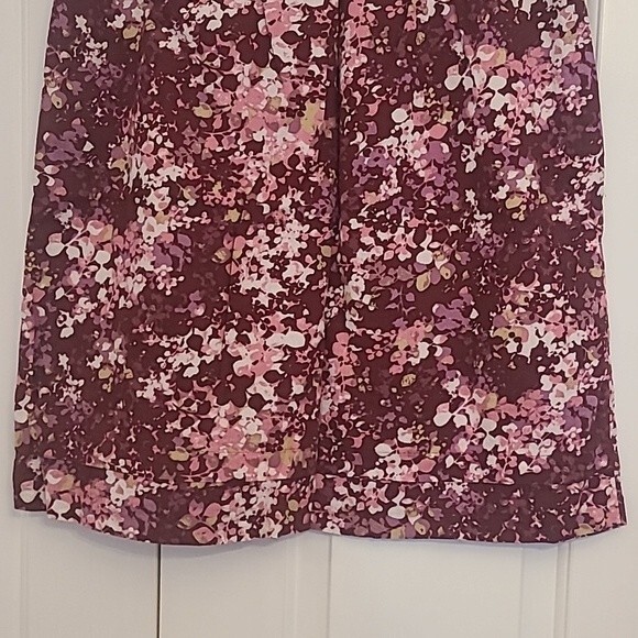 Eddie Bauer Cotton Blend Burgundy/Pink/Lavender Floral Skirt Size M - Picture 5 of 13